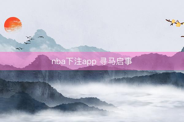 nba下注app 寻马启事