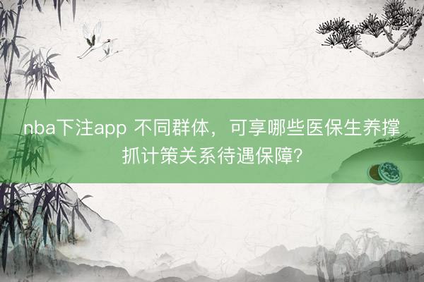nba下注app 不同群体，可享哪些医保生养撑抓计策关系待遇保障？