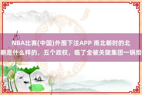NBA比赛(中国)外围下注APP 南北朝时的北朝是什么样的，五个政权，临了全被关陇集团一锅烩
