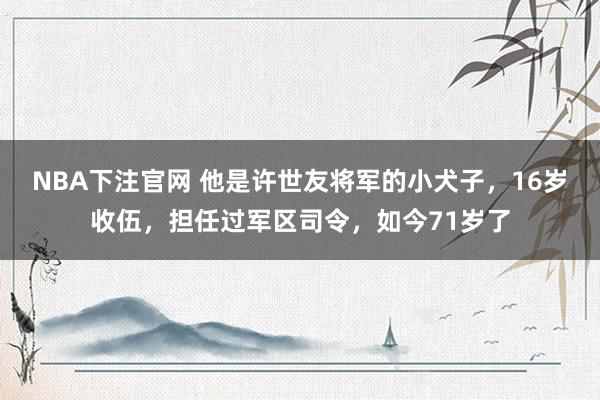 NBA下注官网 他是许世友将军的小犬子,16岁收伍,担任过军区司令,如今71岁了