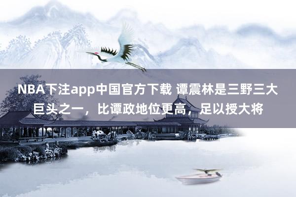 NBA下注app中国官方下载 谭震林是三野三大巨头之一,比谭政地位更高,足以授大将