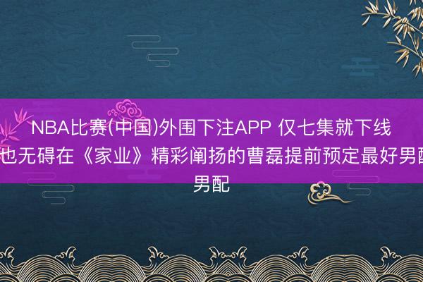 NBA比赛(中国)外围下注APP 仅七集就下线, 也无碍在《家业》精彩阐扬的曹磊提前预定最好男配