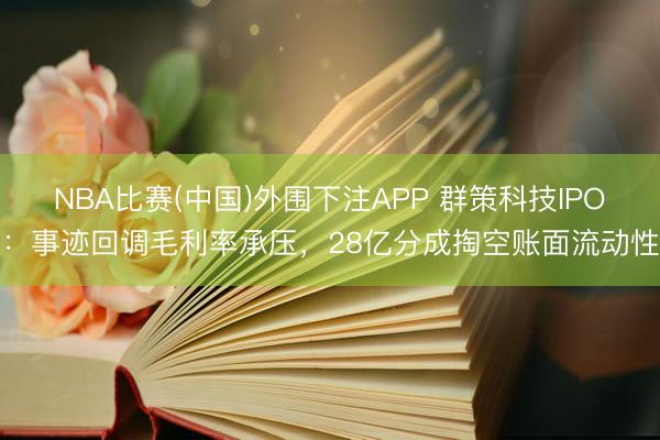 NBA比赛(中国)外围下注APP 群策科技IPO:事迹回调毛利率承压,28亿分成掏空账面流动性
